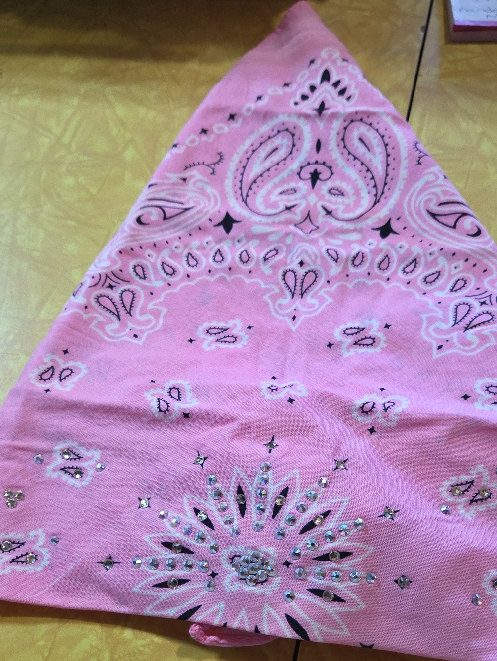 #11 Pink Bandana-Swarovski Crystals. Made By Bandanas By Michelle